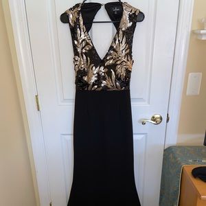 Lulu’s sequin floor length gown; size medium.